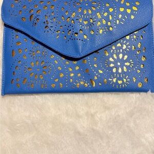 Elegant Blue Laser Cut Wristlet
